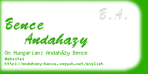 bence andahazy business card